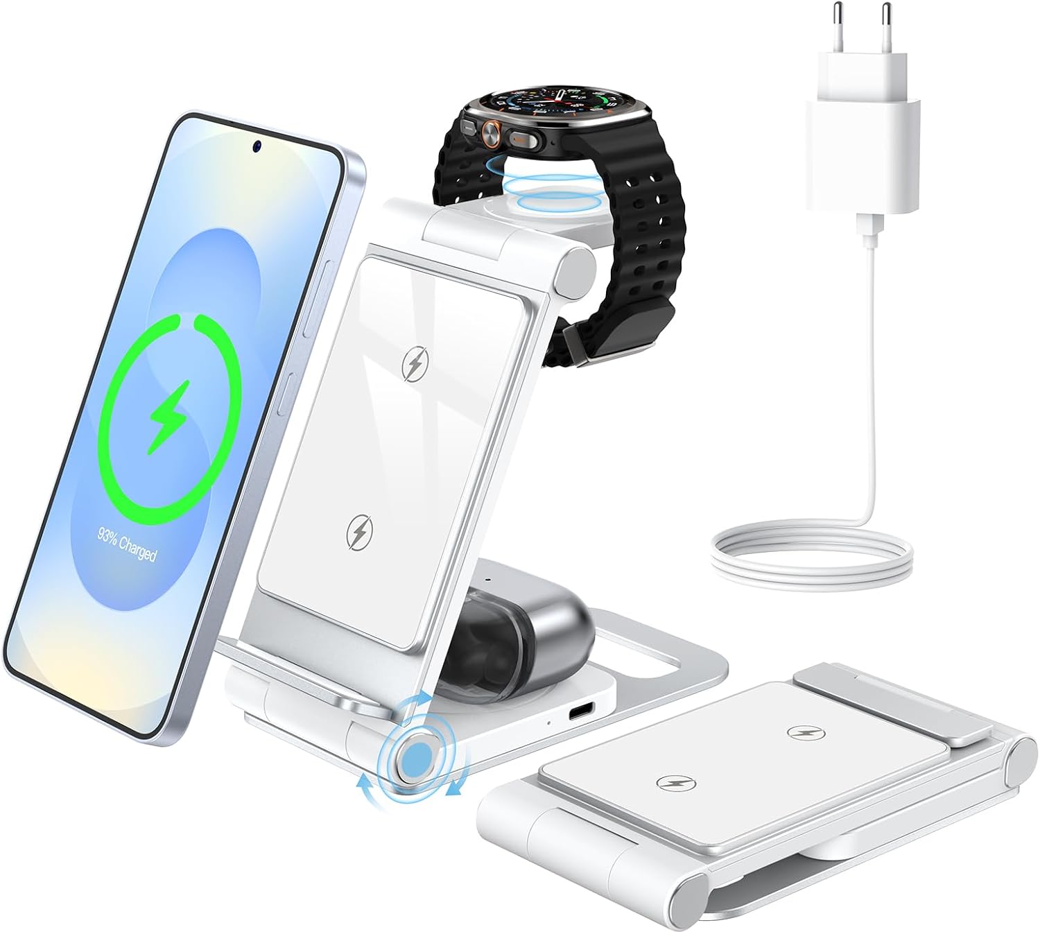 Bolvunes Cargador Inalámbrico Plegable 3 en 1